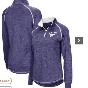K-State Colosseum Woman’s X- Large 1/4 Zip Long Sleeve Performance Shirt Purple.
